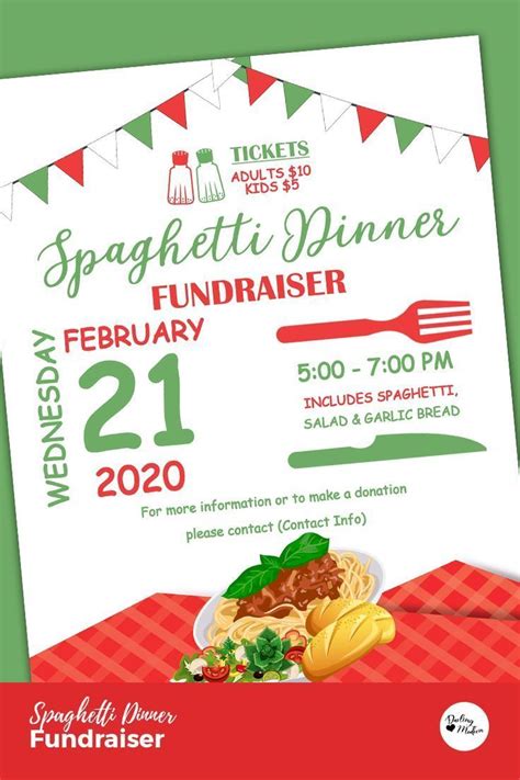 spaghetti dinner fundraiser flyer template.